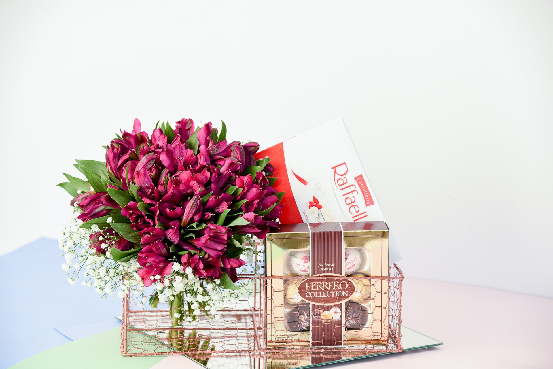 Box Pink Collection — presente Dia dos Namorados, cesta romântica, flores para presente