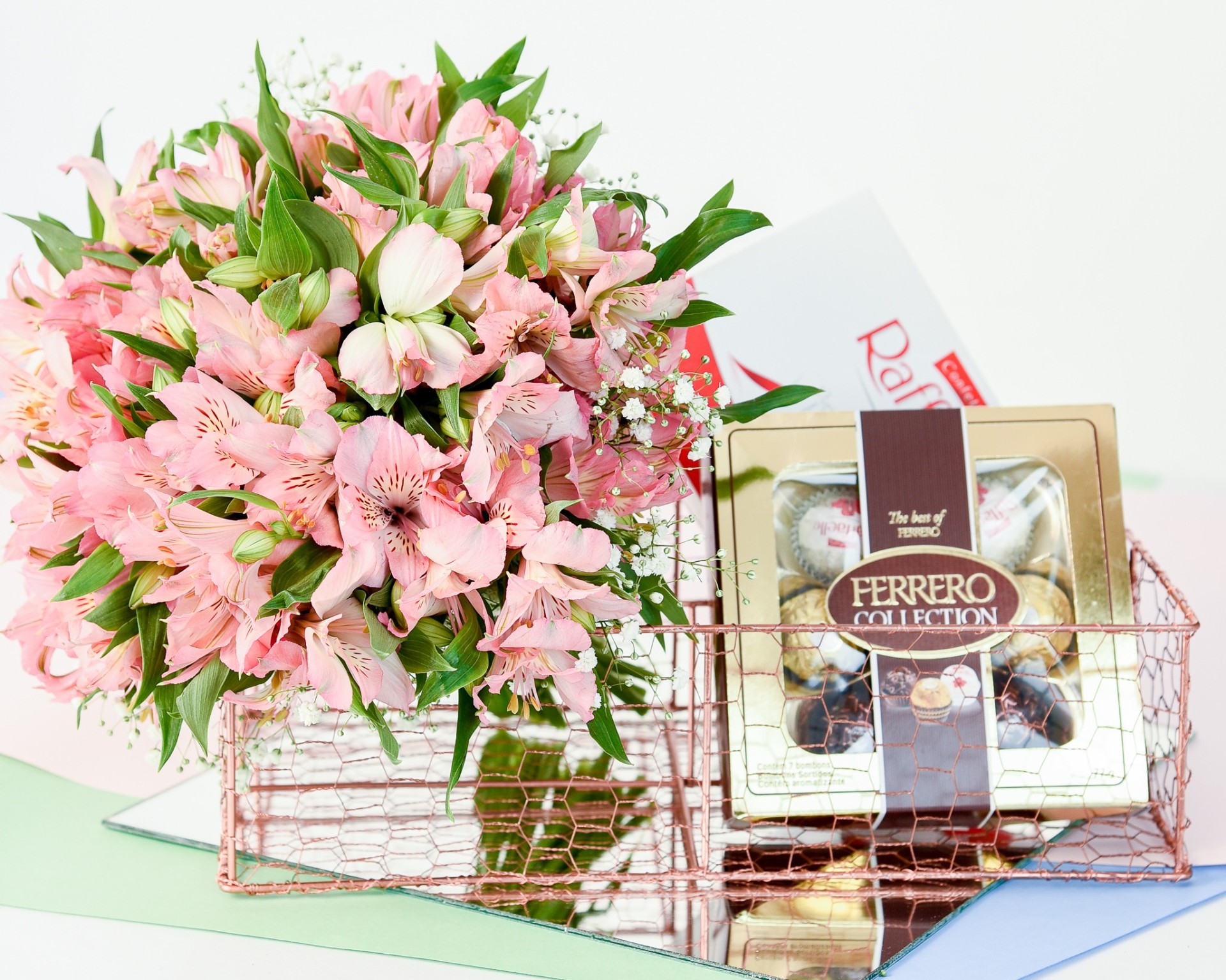 Box Rosé Collection — presente Dia dos Namorados, cesta romântica, flores para presente