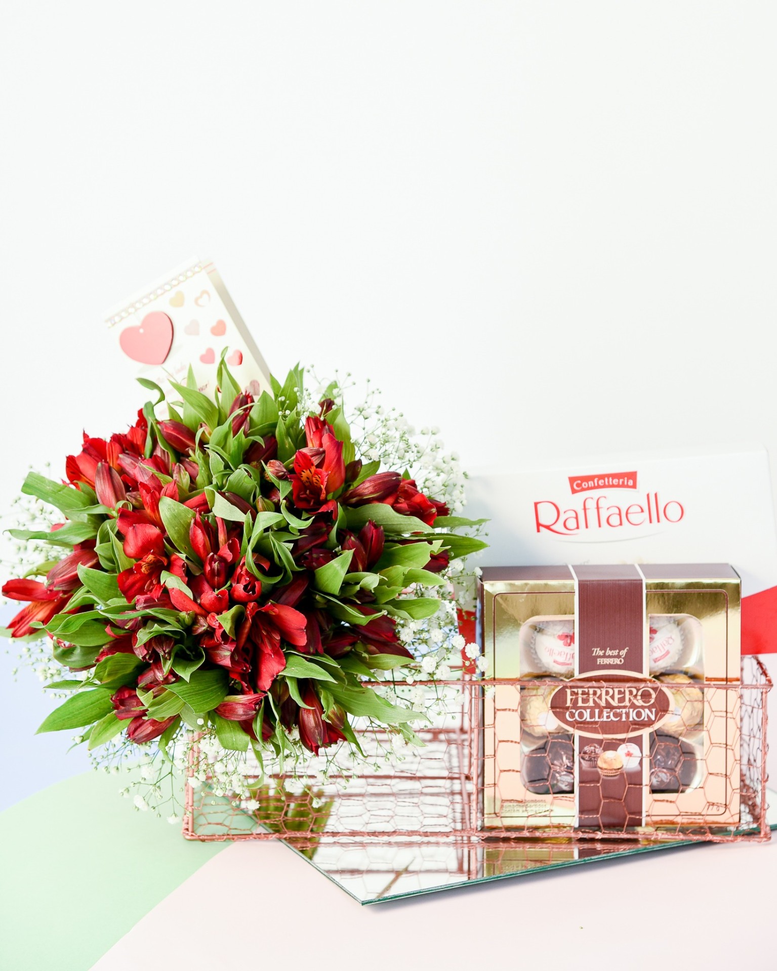Box Marsala Collection — presente Dia dos Namorados, cesta romântica, flores para presente